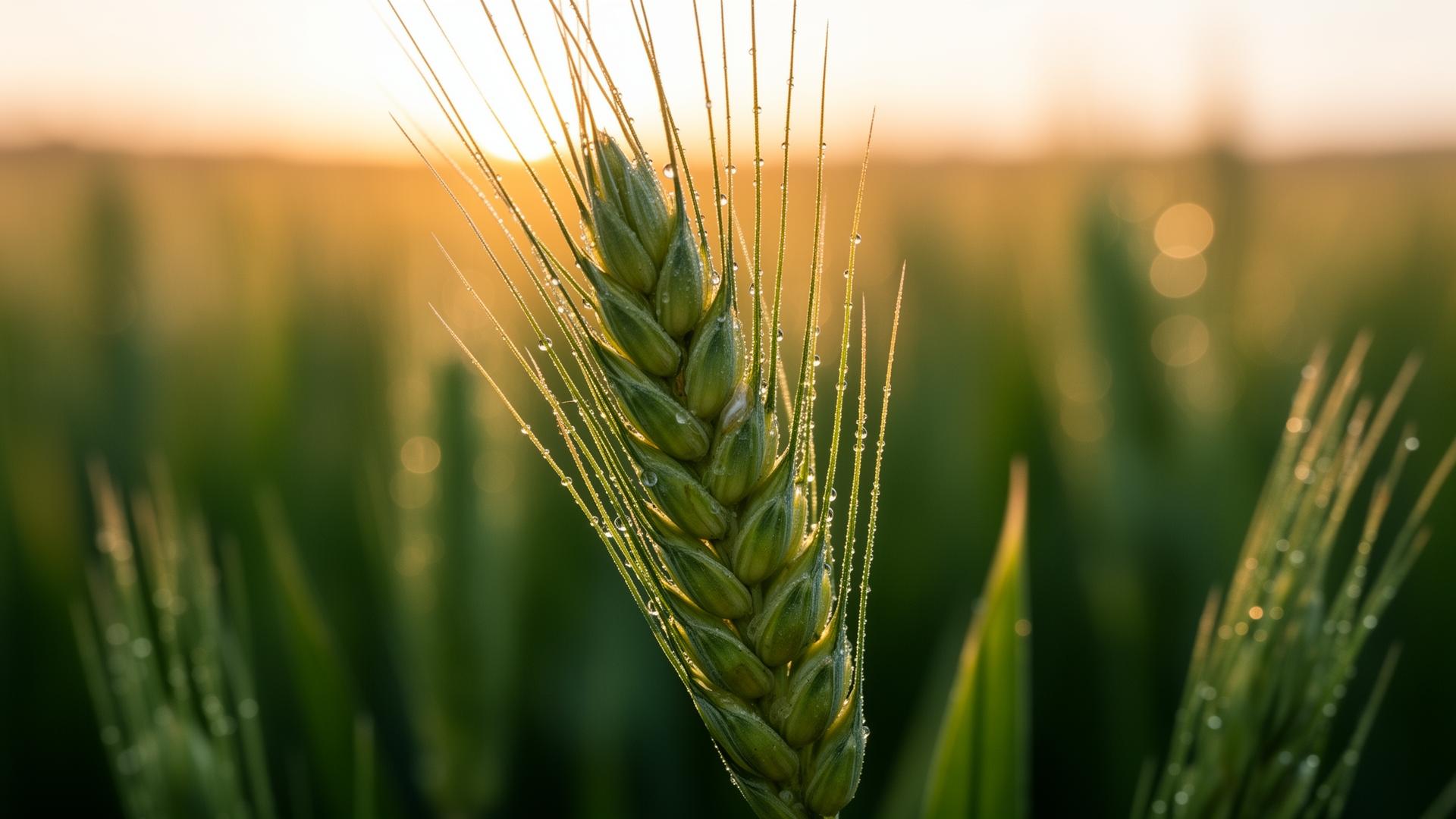 Wheat spike close-up